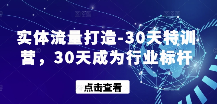 实体流量打造-30天特训营，30天成为行业标杆-初创源码